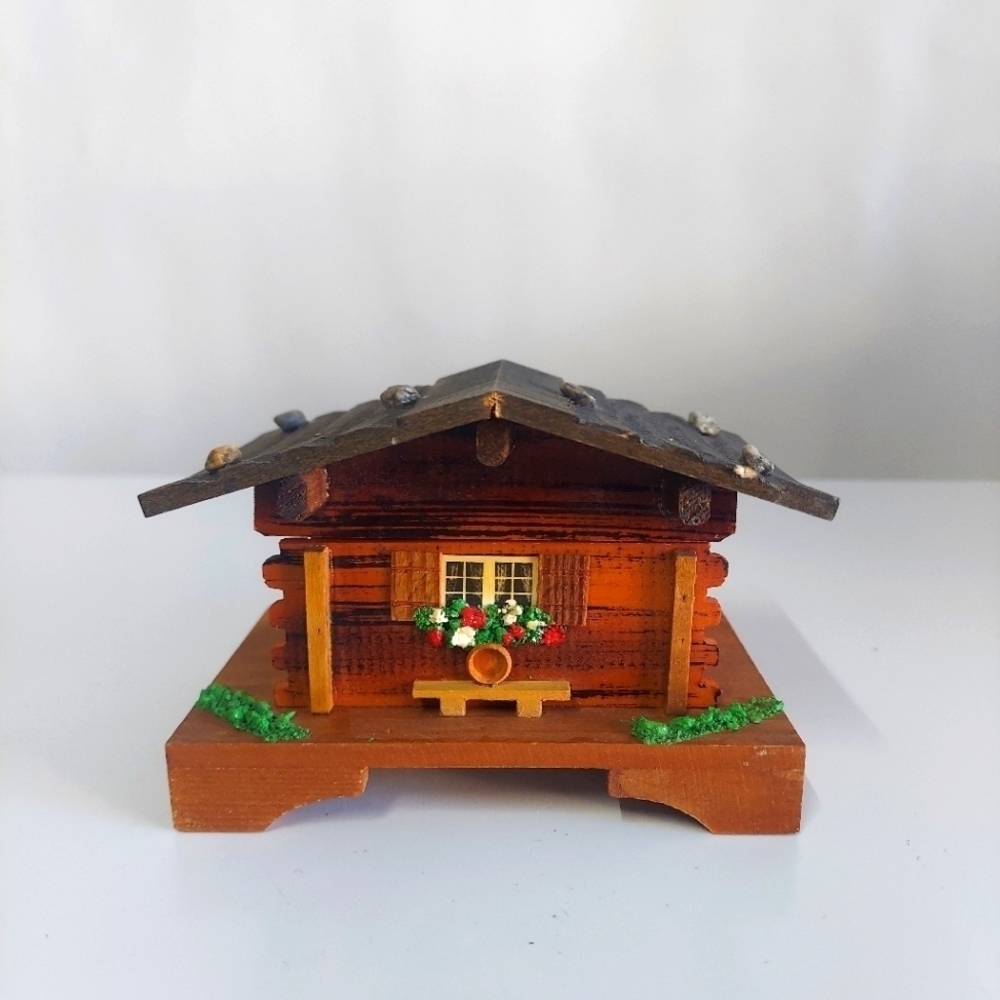 Vintage Reuge Swiss Chalet Wood House Music Box